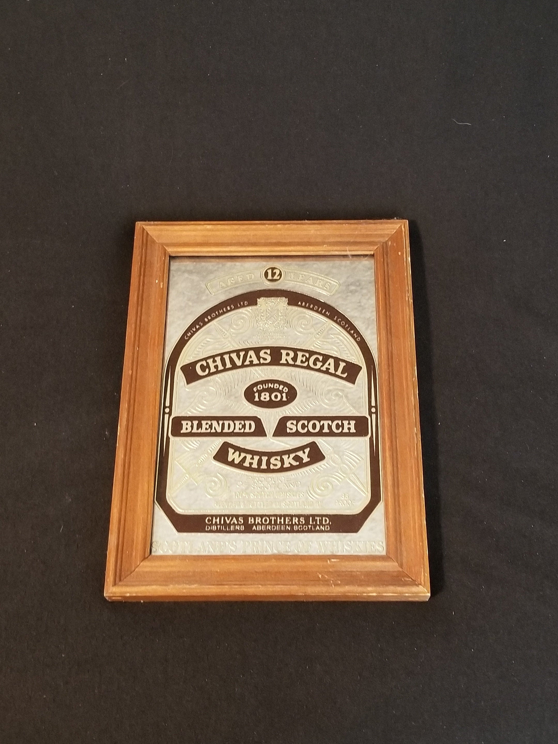Vintage - Chivas Regal Blended Scotch Whisky Framed Bar Mirror 8 X 11"