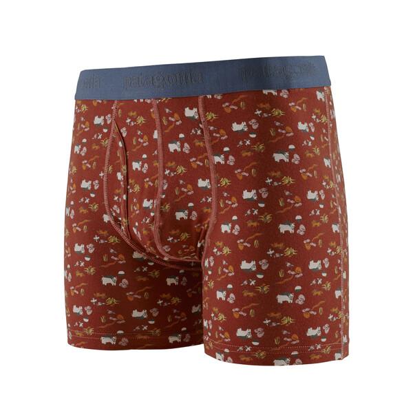 Patagonia Essential Boxer Briefs - From Wood-based TENCEL, Homeward Bound Multi: Barn Red / S / 3"