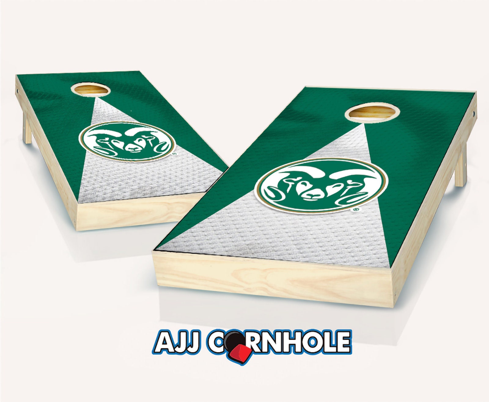 Officially Licensed Colorado State Rams Jersey Cornhole Set With Bags - Bean Bag Toss Corn Hole Game Outdoor Lawn