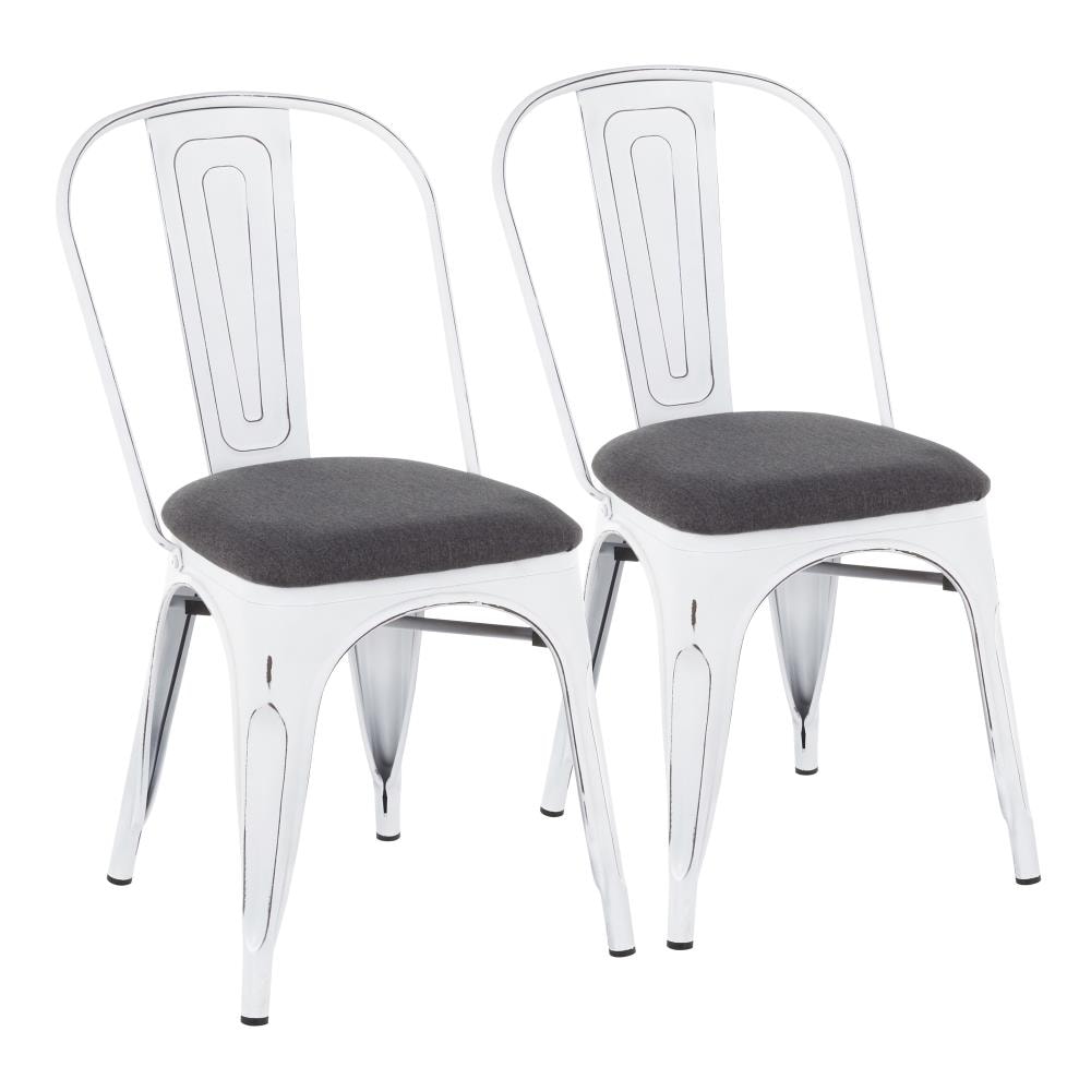 LumiSource Set of 2 Oregon Polyester/Polyester Blend Upholstered Dining Side Chair (Metal Frame) in Black | DC-ORUP VWCHA2