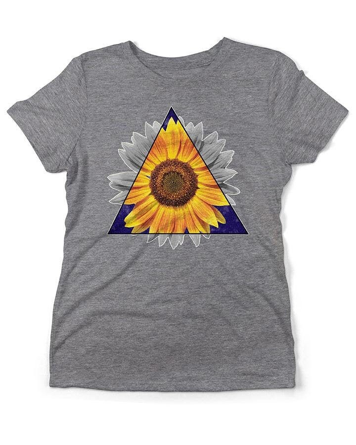 Country Girl Women's Tri-Blend Tee Sunflower Triangle