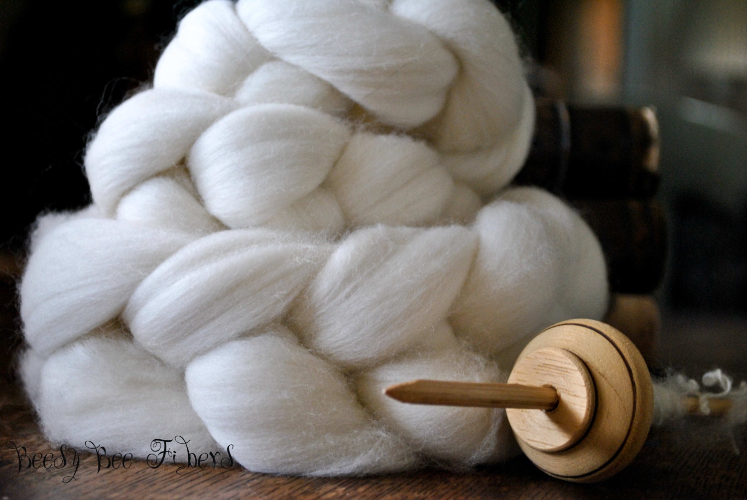 Rambouillet Wool Roving American Undyed Combed Top Spinning Felting Dyeing Fiber Domestic - 4 Oz