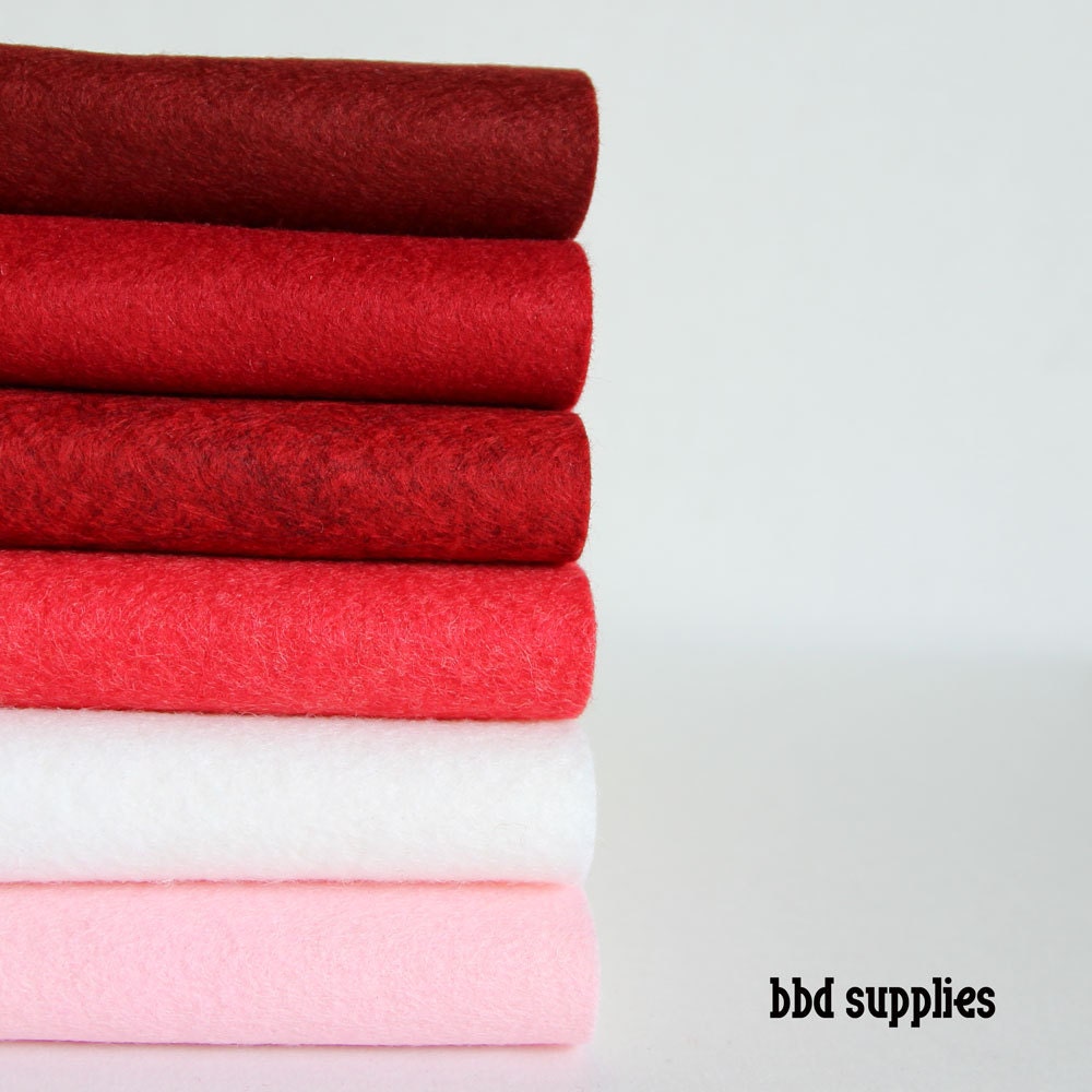 Wool Blend Felt Sheets Collection | Strawberry Fields Colors 6 Sheets You Choose Size
