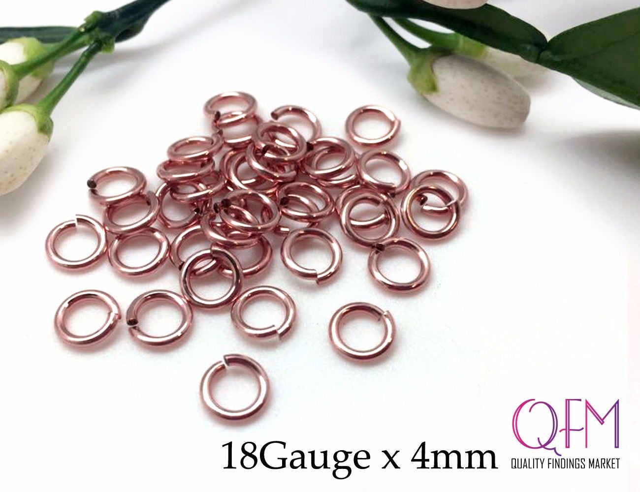 Wholesale Rose Gold Filled Jump Rings 18 Gauge 1x4mm - Red/Pink | 951592