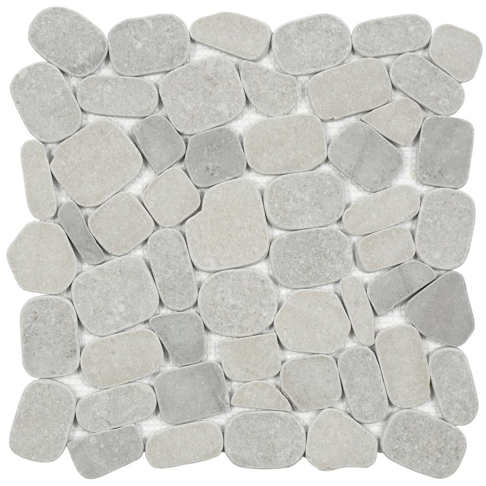 Satori 10-Pack Mixed Grey Blend 12-in x 12-in Honed Natural Stone Pebble Floor and Wall Tile Marble | 20-959