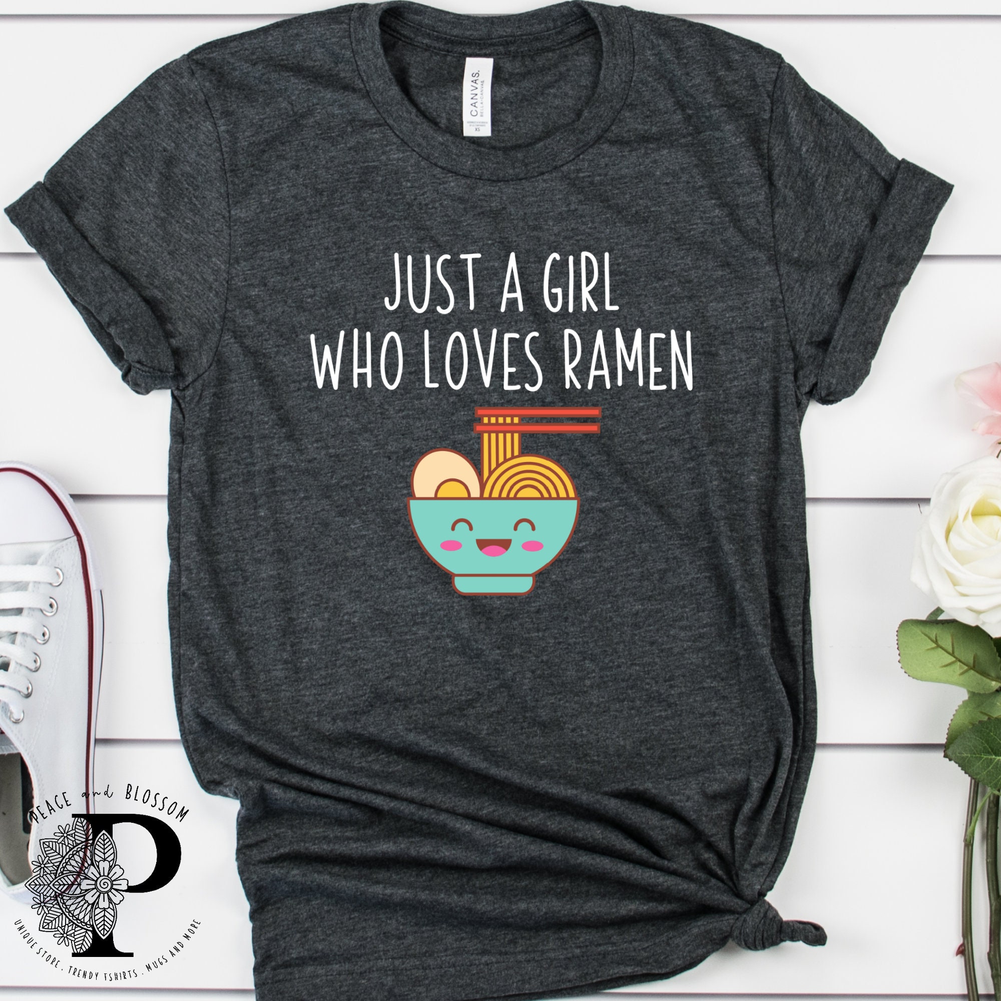 Just A Girl Who Loves Ramen Tshirt , Ramen Shirt Noodles, Foodie , Asian Food Funny Ramen