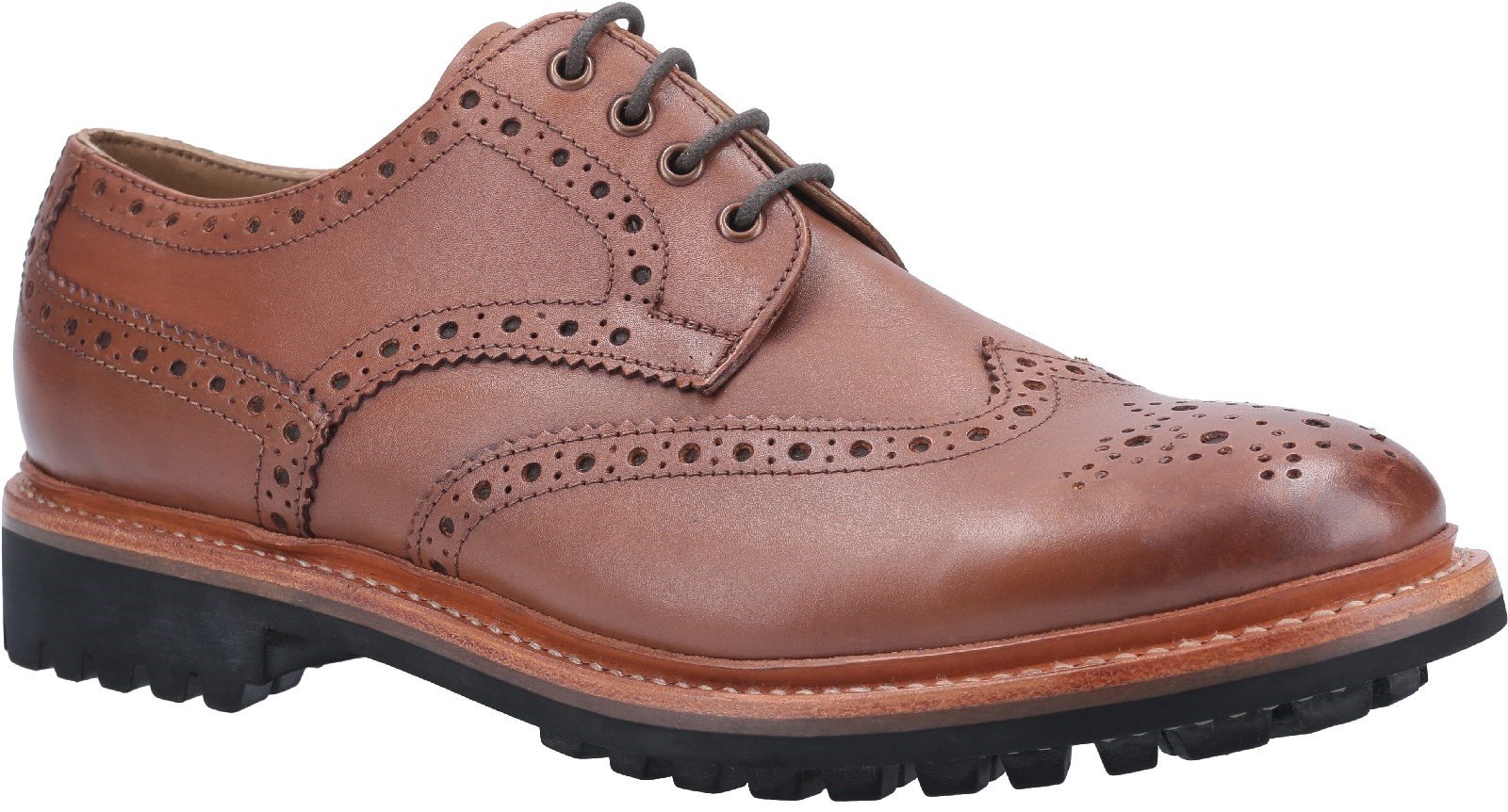 Cotswold Men's Quenington Commando Welt Brogue Shoe Various Colours 29257 - Brown 7