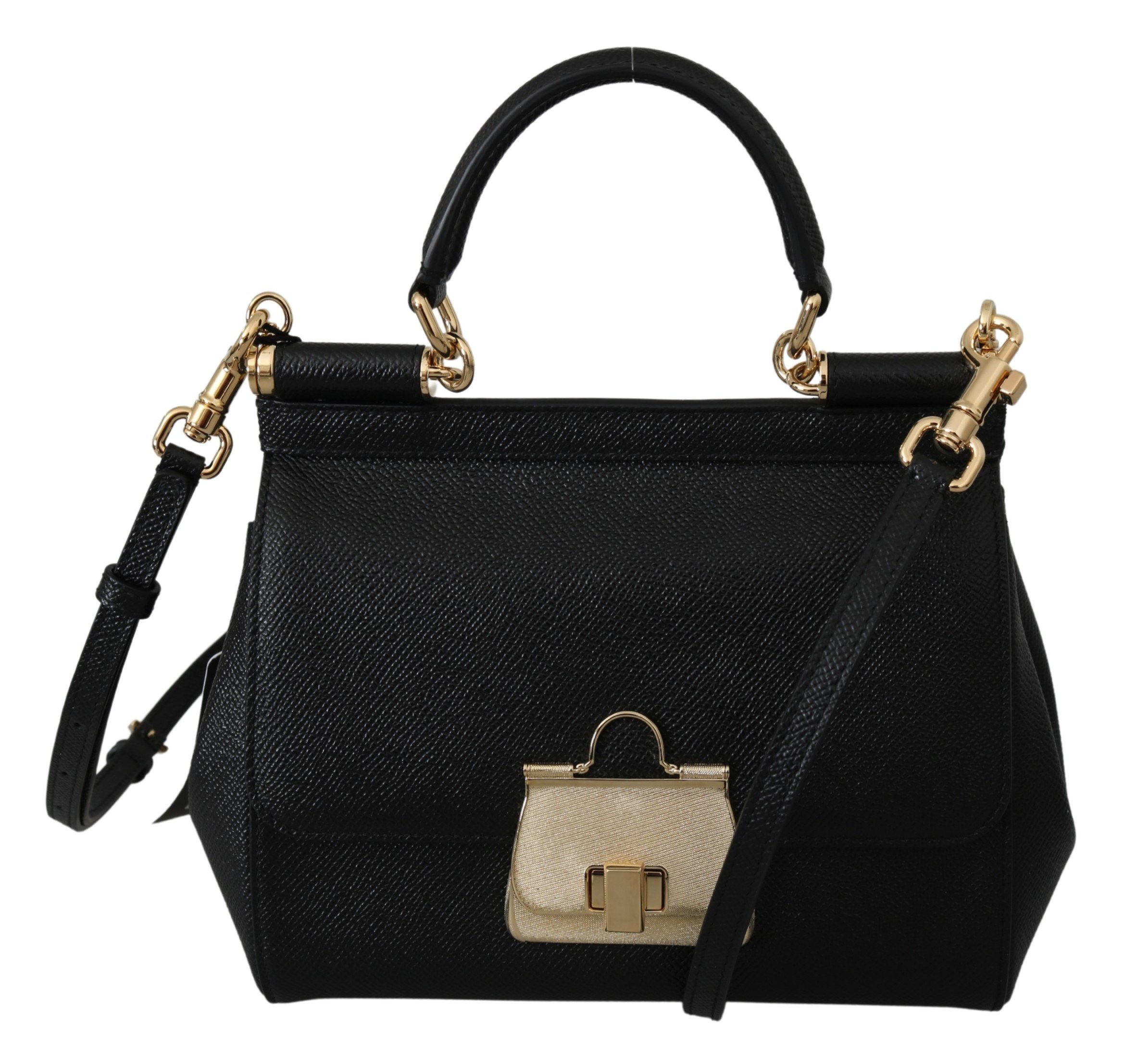 Dolce & Gabbana Women's SICILY Leather Shoulder Bag Black VAS9949