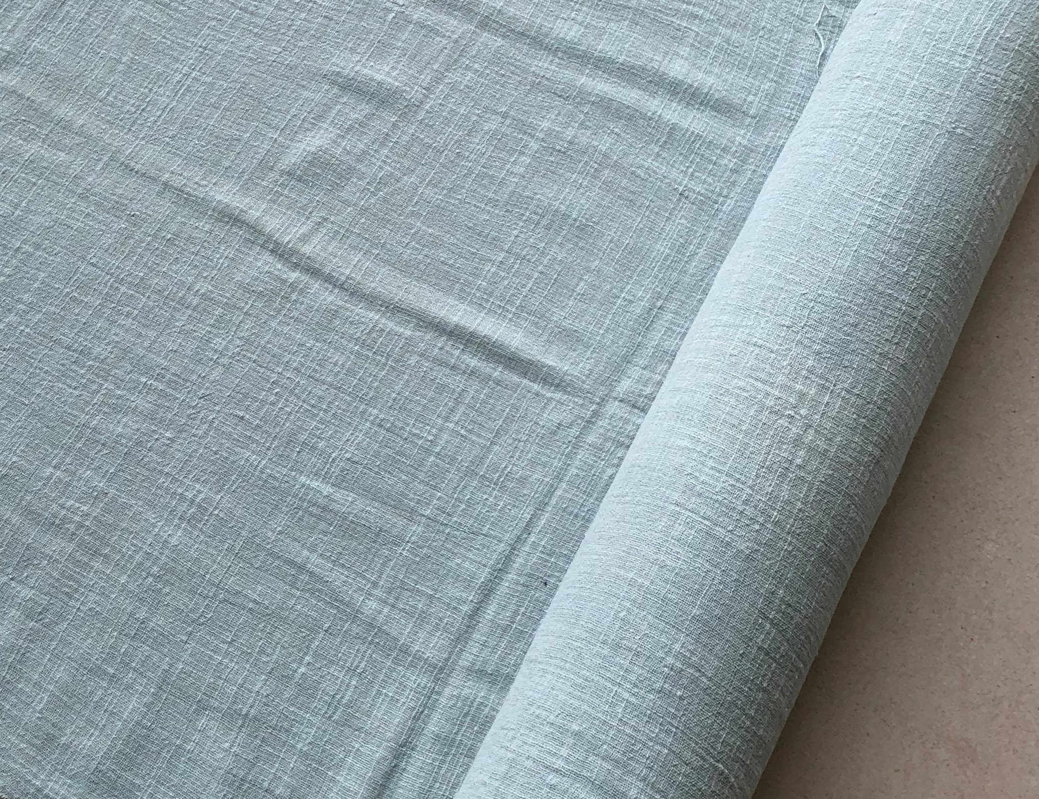 Light Teal Cotton Linen Blend Gauze Fabric Sold By 1/2 Yard