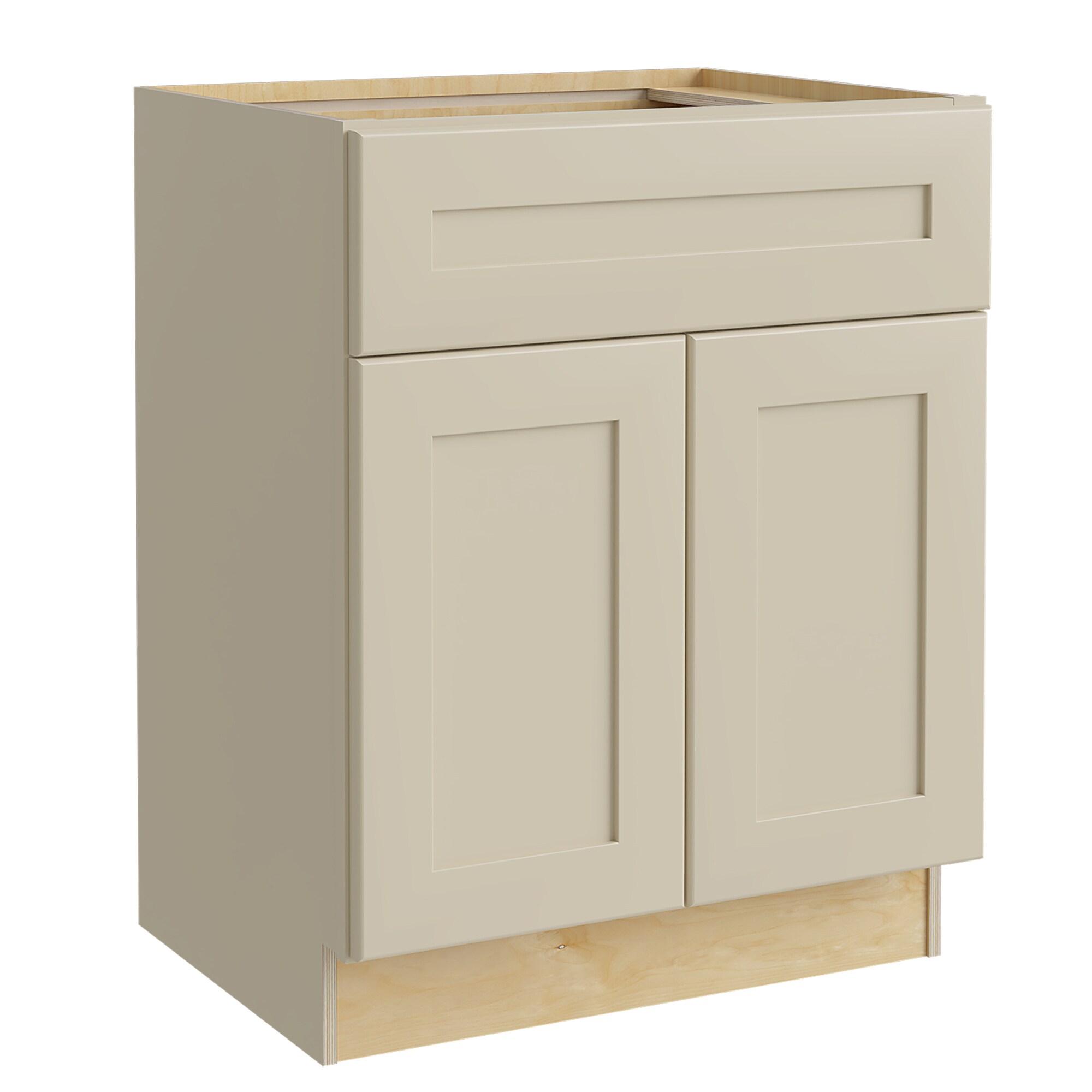 Luxxe Cabinetry 24-in W x 34.5-in H x 21-in D Norfolk Blended Cream Painted Sink Base Fully Assembled Semi-custom Cabinet in Off-White | VSB2421-NBC