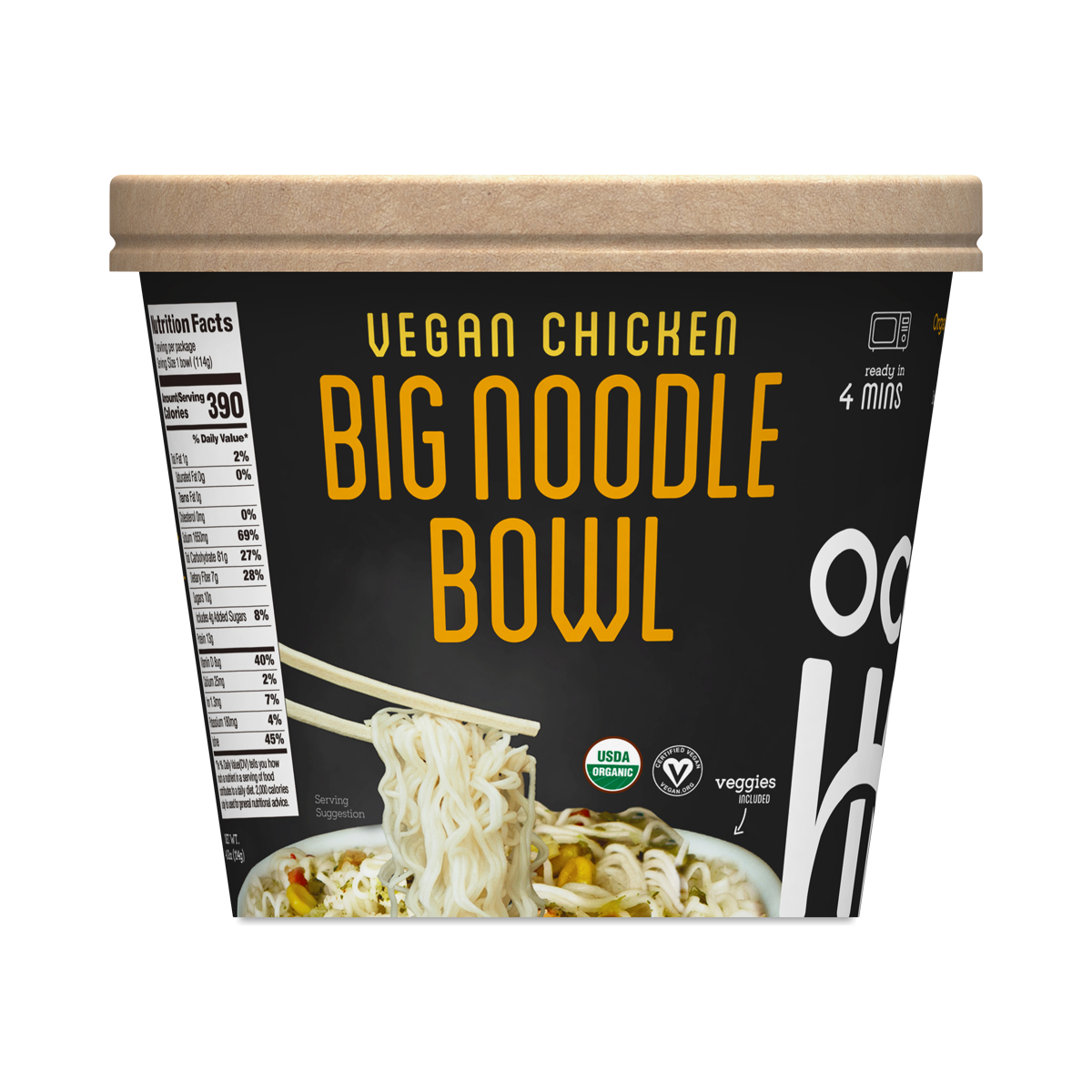 Ocean's Halo Big Noodle Bowl, Vegan Chicken 4.02 oz bowl