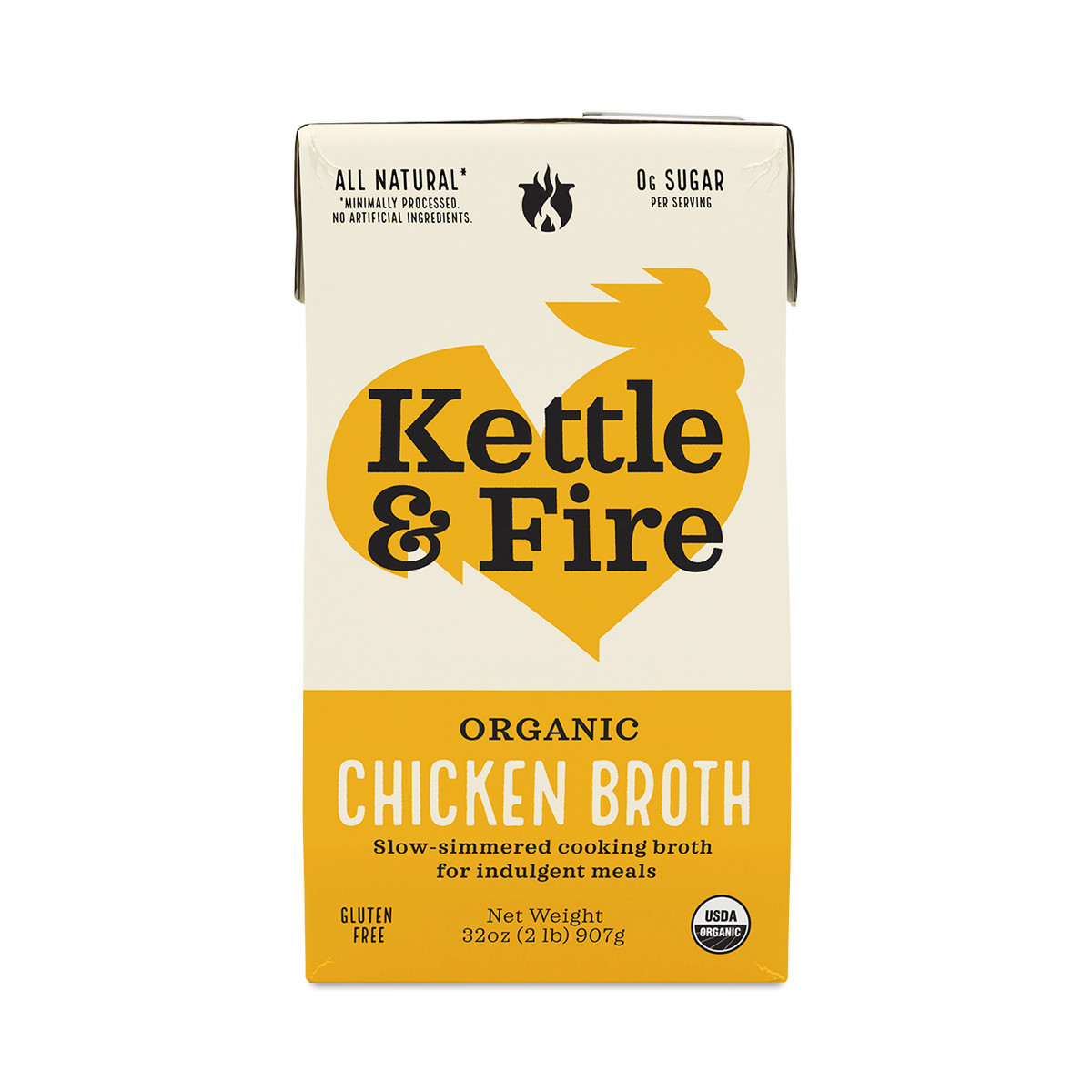 Kettle & Fire Cooking Broth, Chicken 32 oz carton