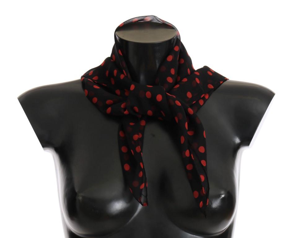 Dolce & Gabbana Women's Polka Dotted Silk Scarf Black MS2141