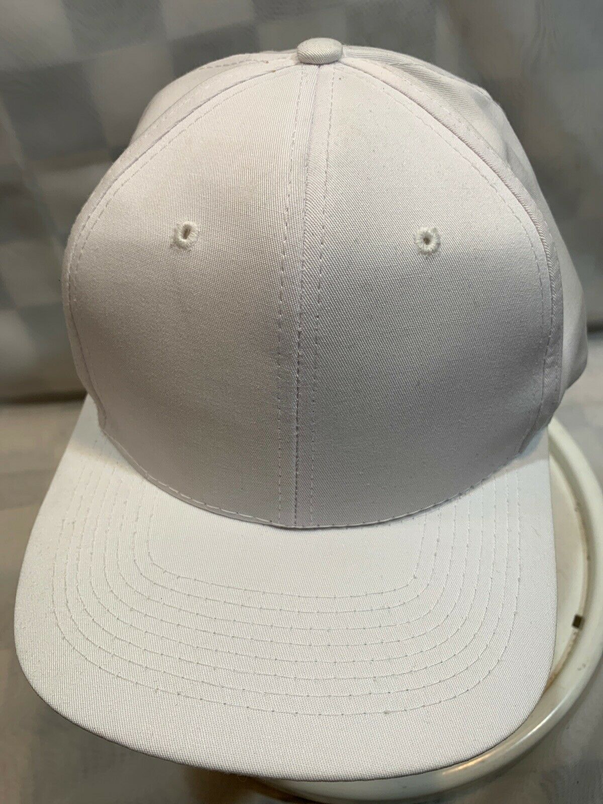 NISSIN Blank White Snapback Adult Ball Cap Hat NEW