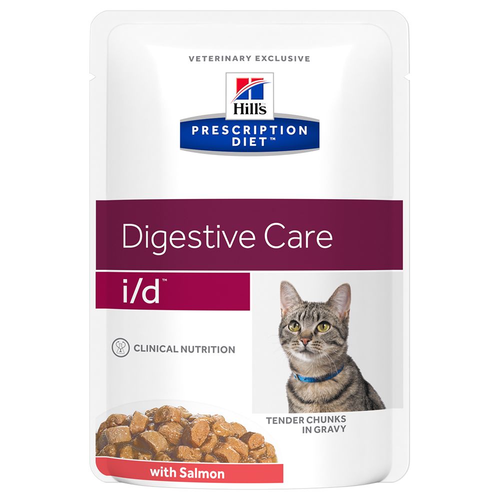 Hill's Prescription Diet Feline i/d Digestive Care - Salmon - 12 x 85g pouches