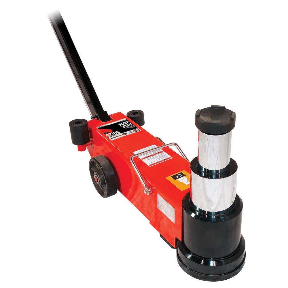 American Forge & Foundry 2 Stage Air/Hydraulic Axle Jack, 50/25 Ton Capacity in Red | 547SD