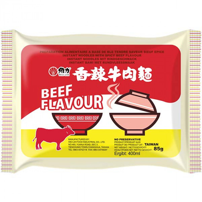 Wei Lih Instant Noodles Beef Flavour 85g