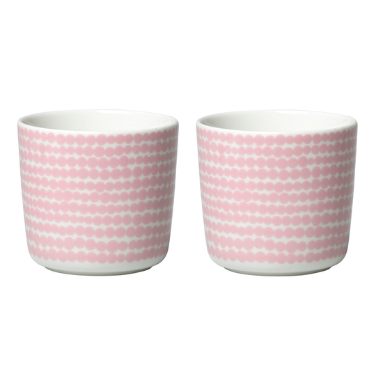 Osta Marimekko Räsymatto korvaton kahvikuppi 20 cl 2-pakkaus Vaaleanpunainen-valkoinen  netistä 