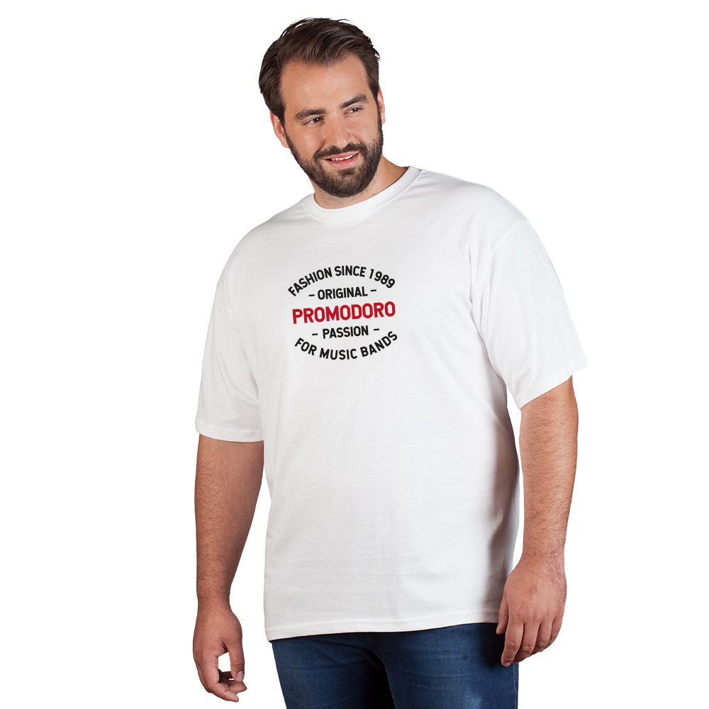 Print "promodoro passion" Premium T-Shirt Plus Size Herren, Weiß, 4XL