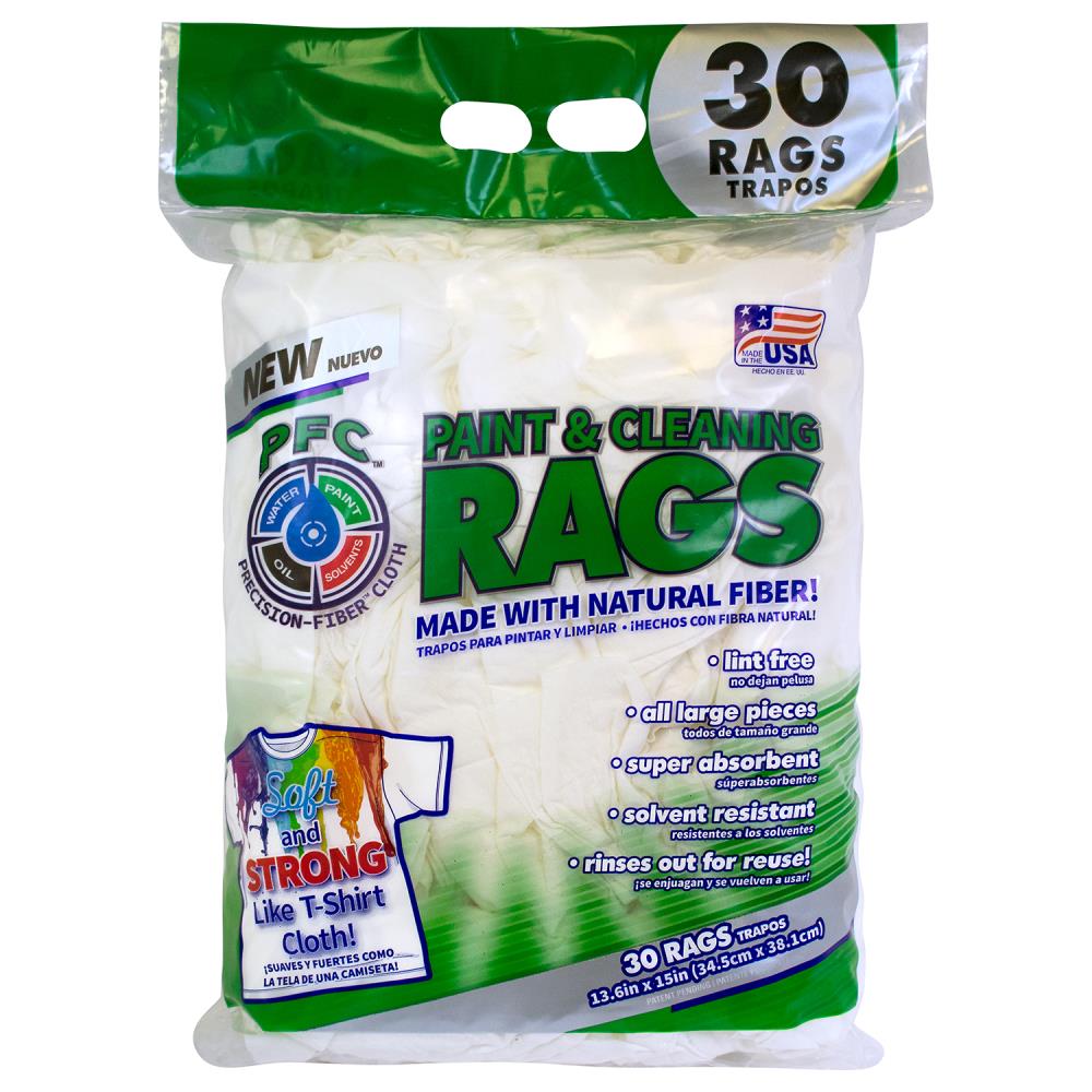 Intex Paint Rags 30-Pack Natural Fiber Blend Cloth in White | PFC-99971-30G