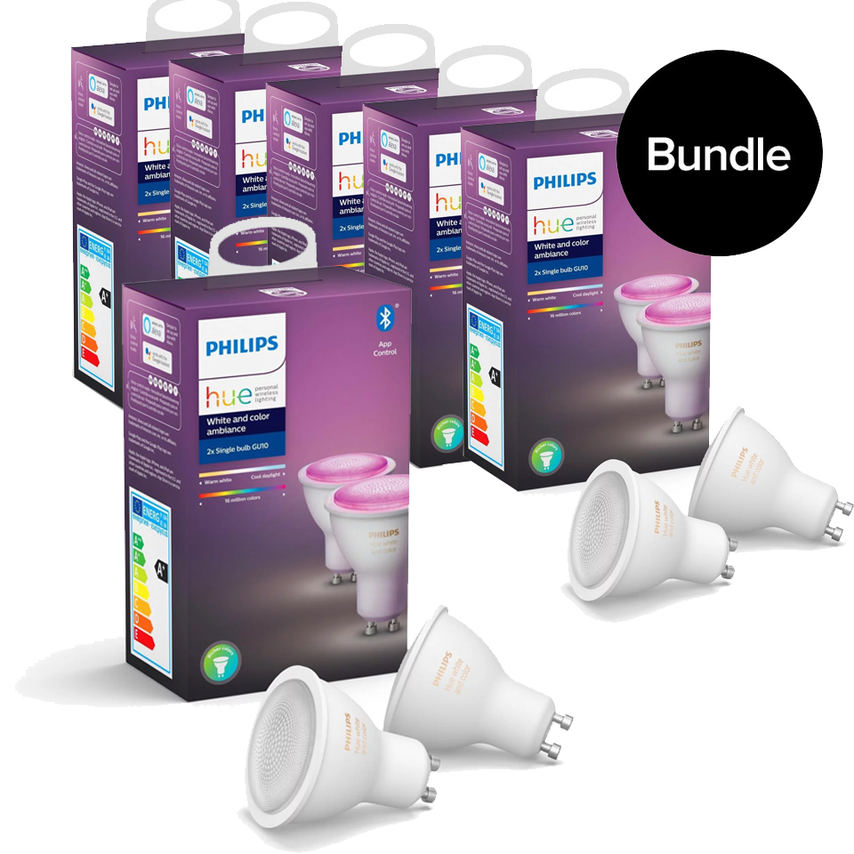 Buy Philips Hue - 6xGU10 2-Pack 12 pcs in total - Color Ambiance