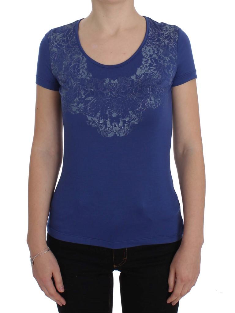 Ermanno Scervino Women's Modal Stretch T-Shirt Blue SIG32555 - IT42