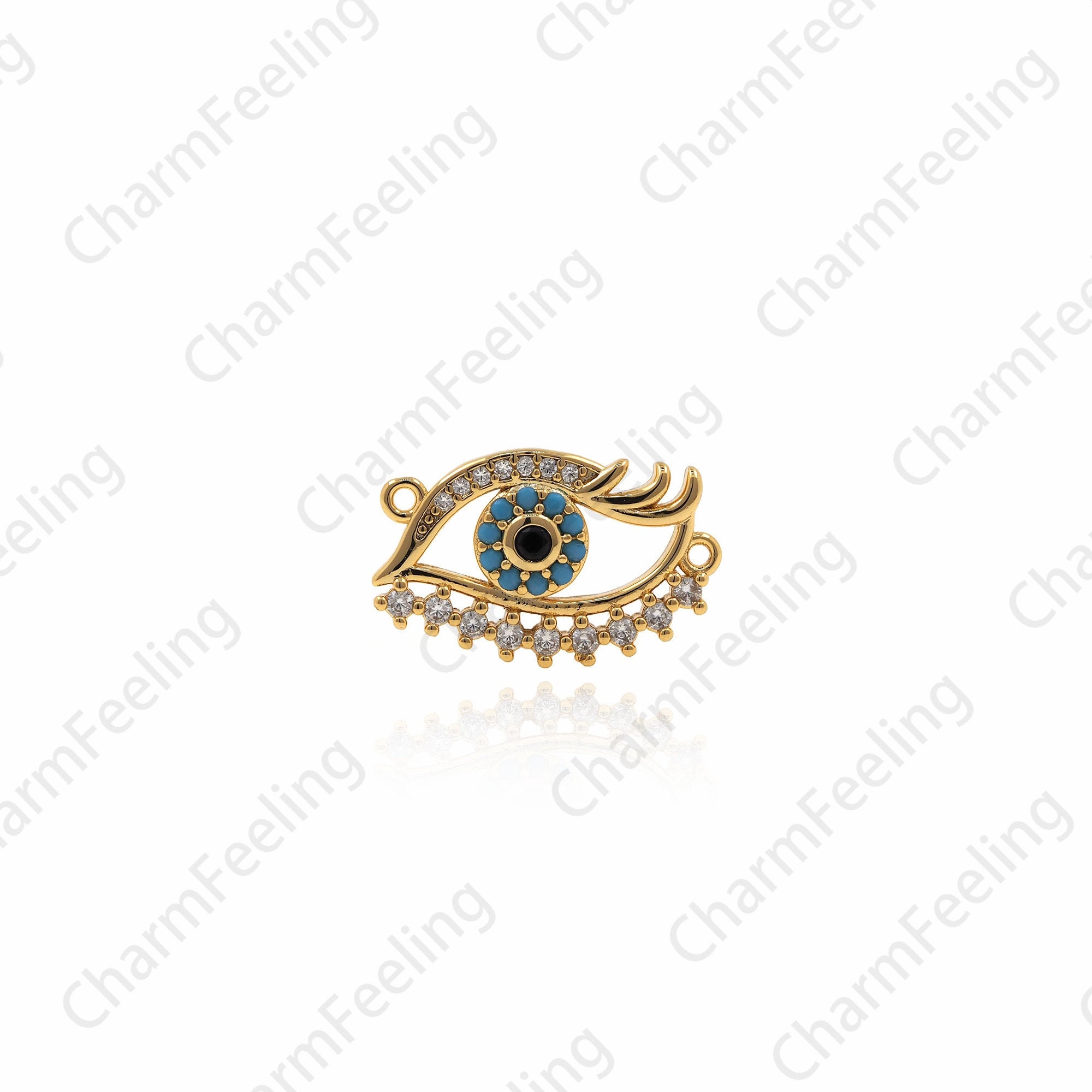 18K Gold Filled Beautiful Eye Necklace, Beautiful Eyes, Lucky Necklace, Eye Charm, Eye Pendant, Diy Jewelry Accessories 11.5x18x2.5mm