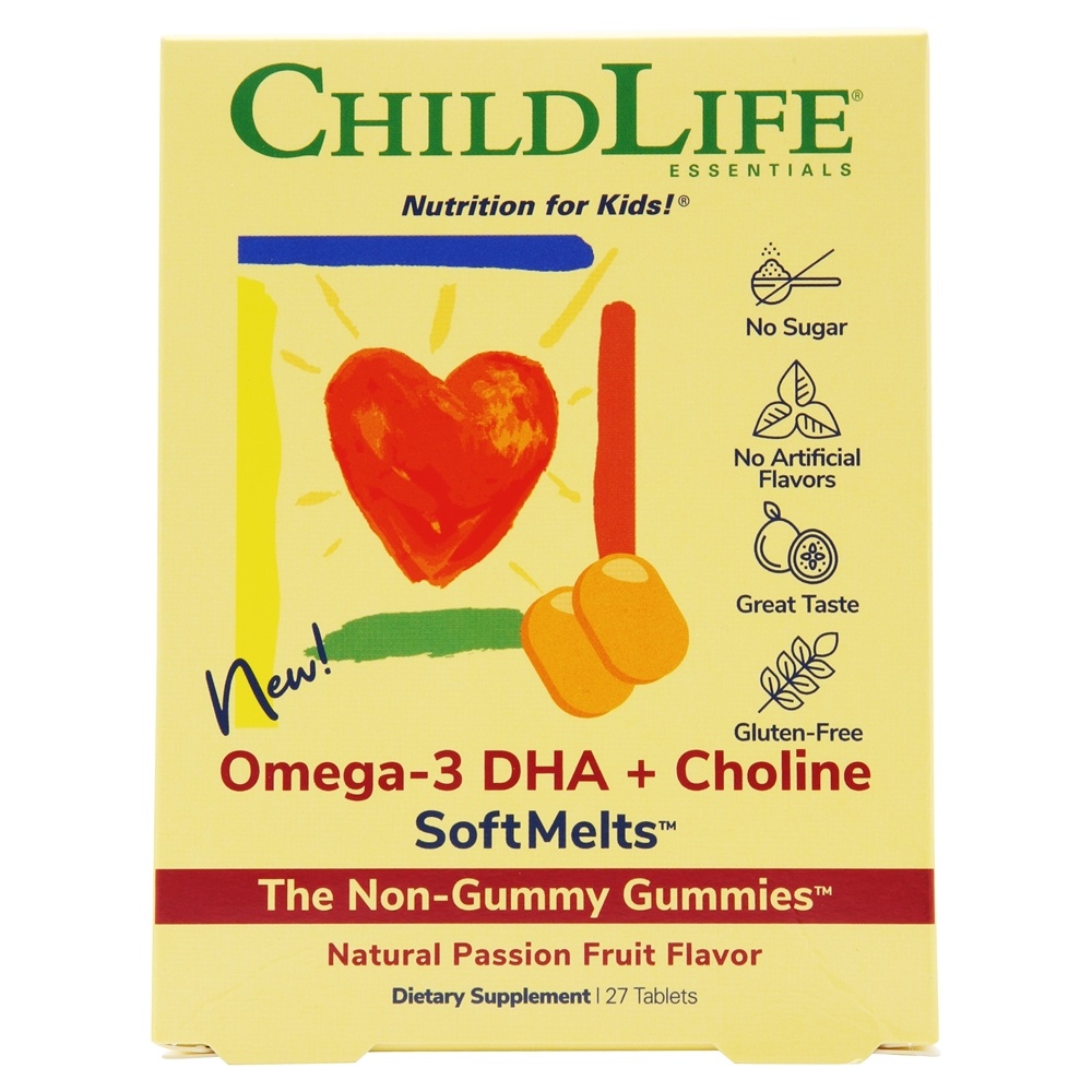Child Life Essentials - Omega-3 DHA Choline SoftMelts Natural Passion Fruit Flavor - 27 Tablet(s)