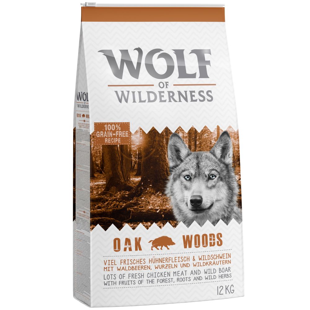 Wolf of Wilderness Adult "Oak Woods" - Wild Boar - Economy Pack 2 x 12kg