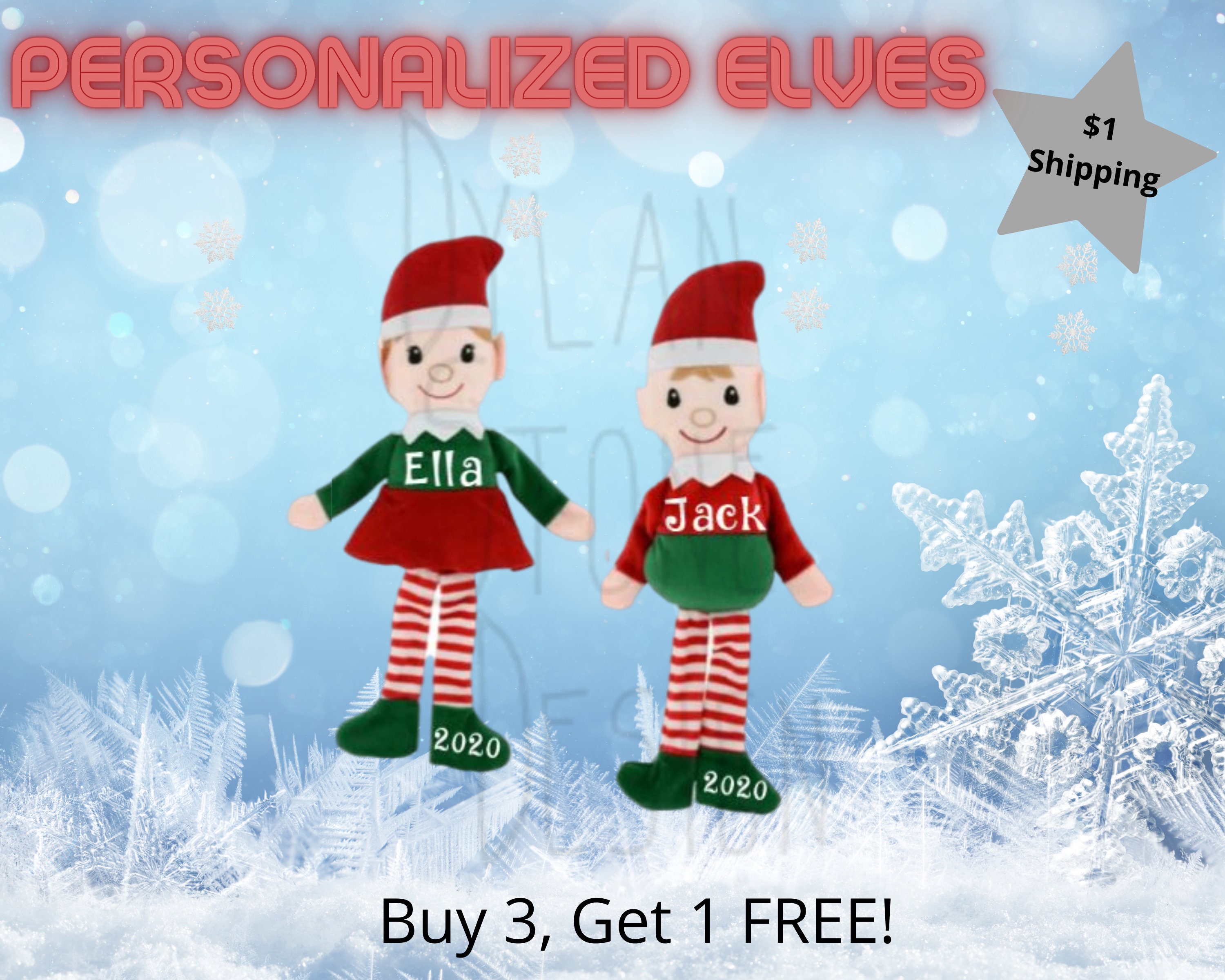 Personalized Christmas Plush Elf - Gift 2020 For Kids Co-Workers Stocking Stuffer