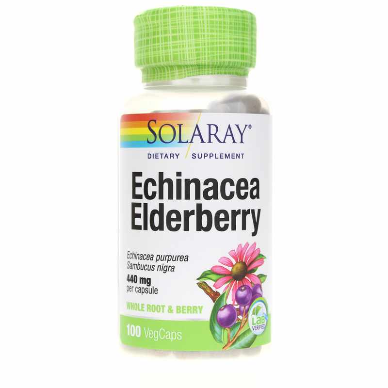 Solaray Echinacea Elderberry 440 Mg 100 Veg Capsules