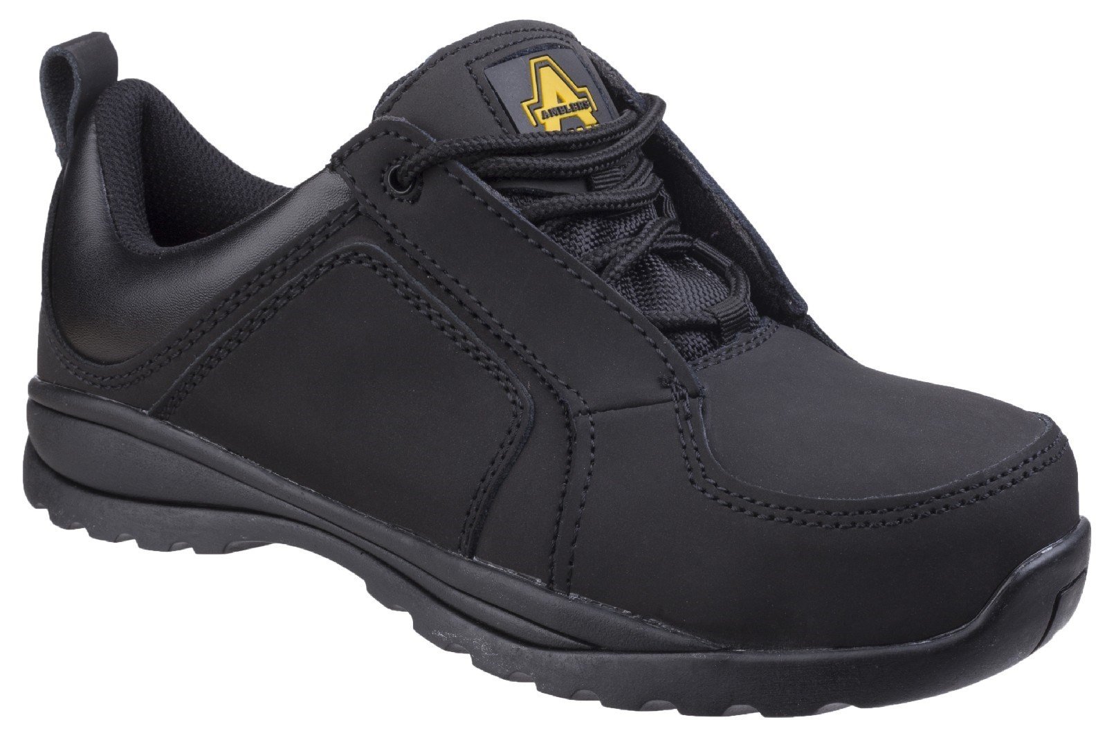 Amblers Unisex Safety Metal Free Lace Up Trainer Black 20412 - Black 2