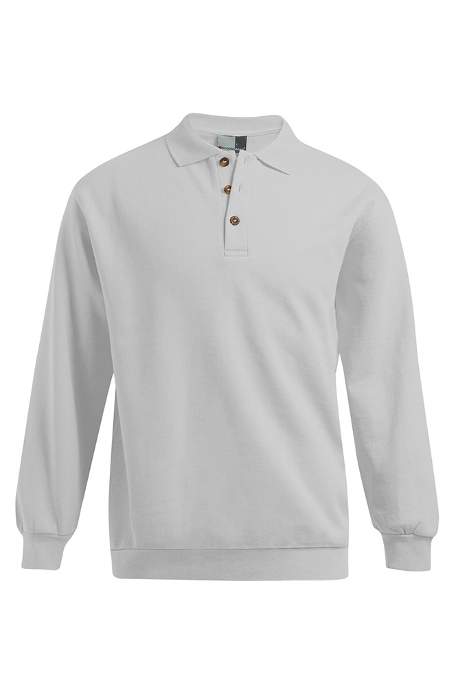 Polo-Sweatshirt Plus Size Herren Sale, Hellgrau-Melange, XXXL