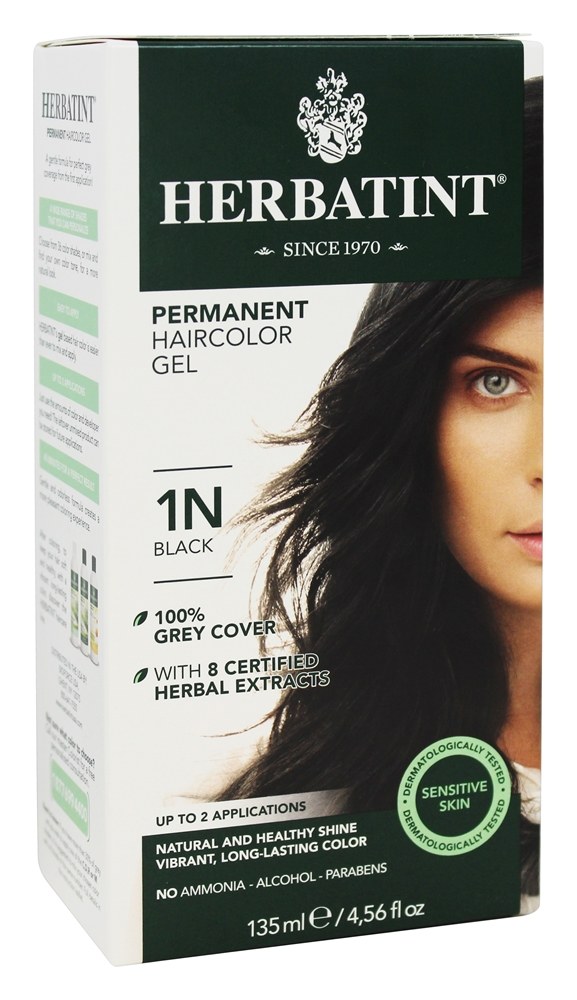 Herbatint - Herbal Haircolor Permanent Gel 1N Black - 4.5 fl. oz.