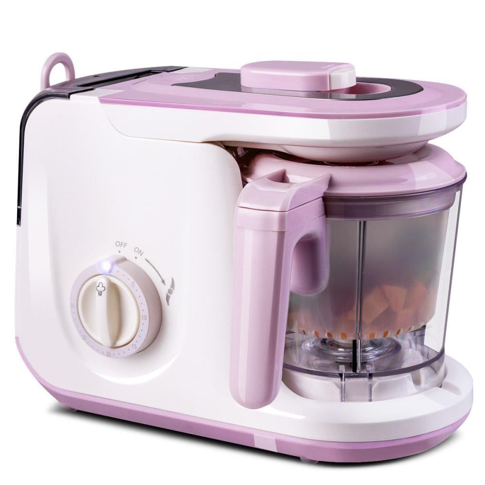 Goplus 5 In 1 Baby Food Maker Infant Feeding Blender Puree Processor Heating Defrosting in Pink | EP23457