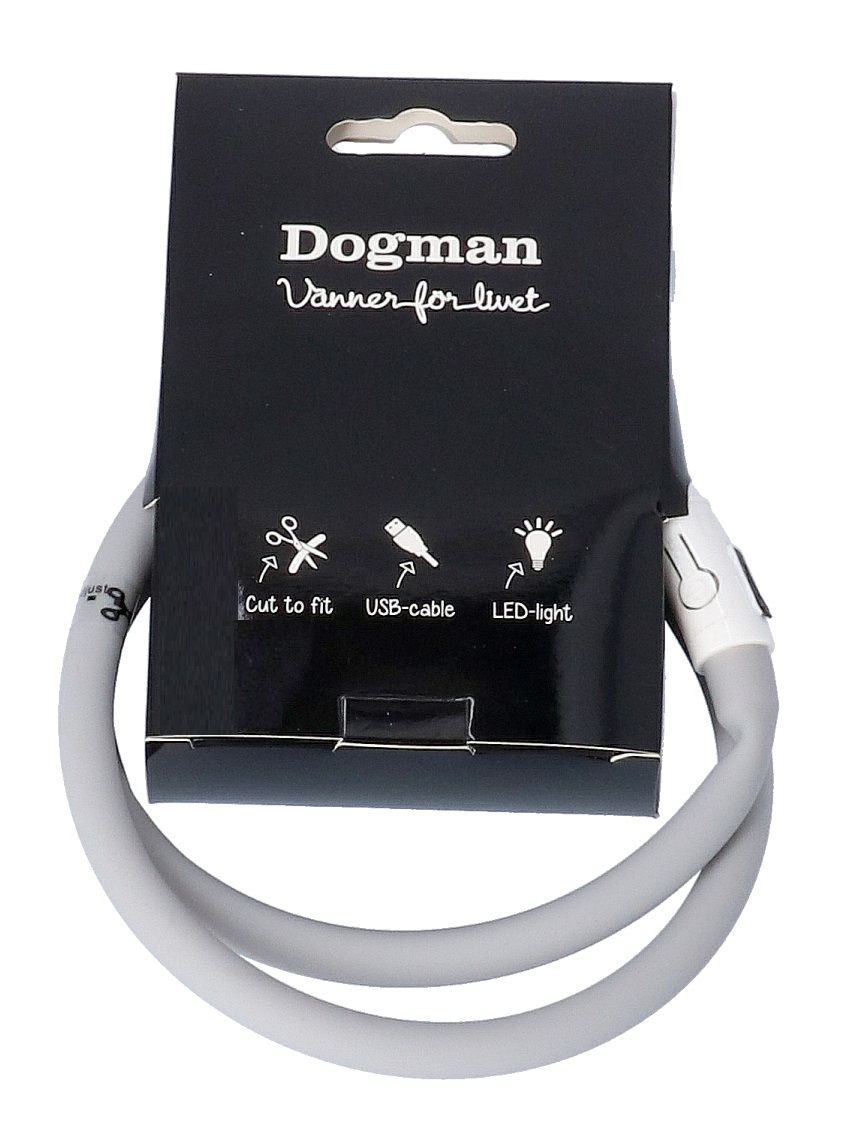 Dogman Blinkhalsband LED Grå 20-65cm