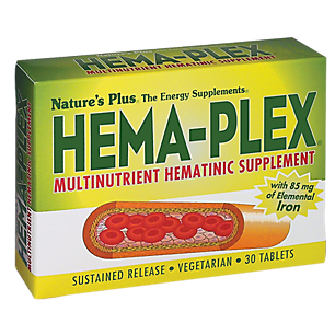Hema-Plex Hematinic with 85 MG of Elemental Iron - Sustained Release (30 Tablets)