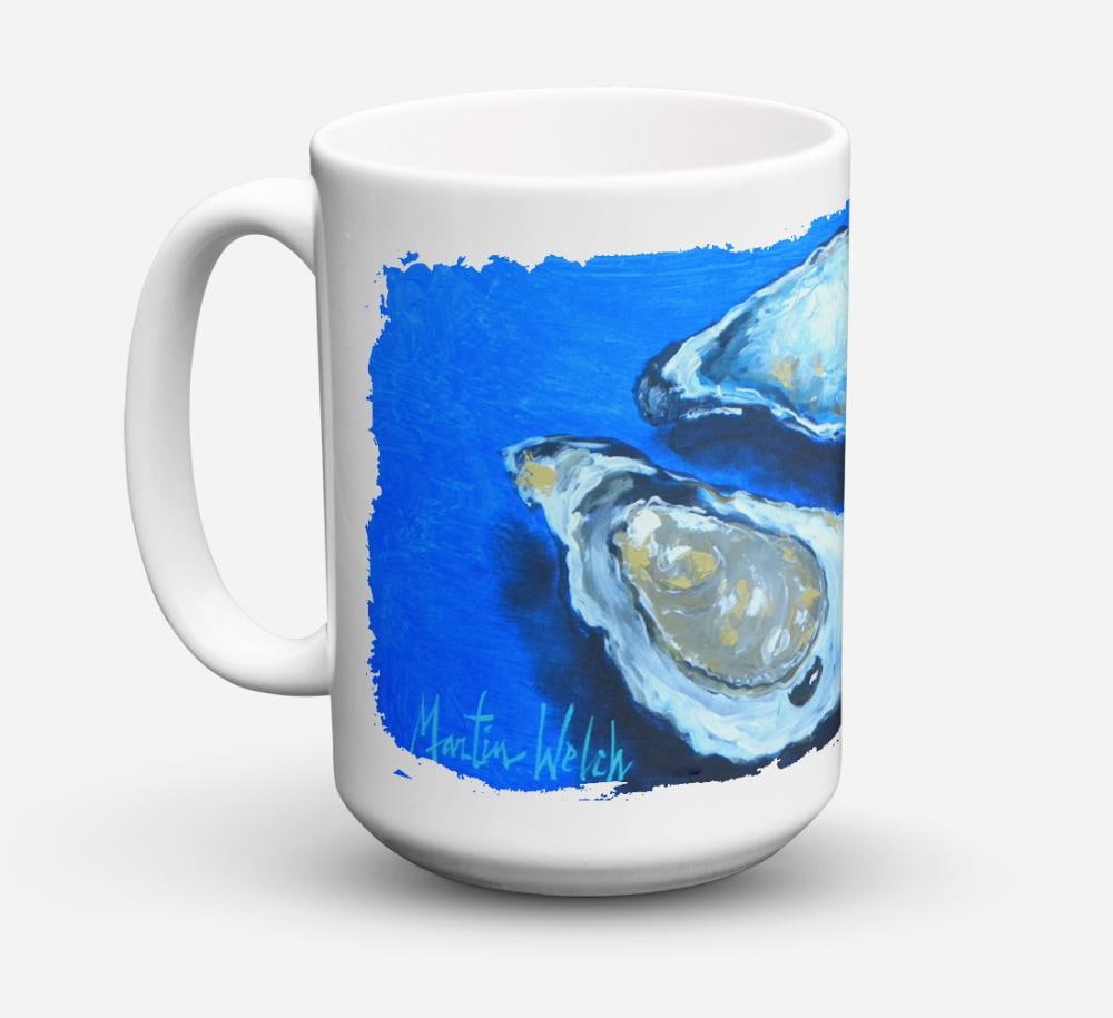 Caroline's Treasures Oysters Seafood Four 15-fl oz Ceramic Mug | MW1095CM15