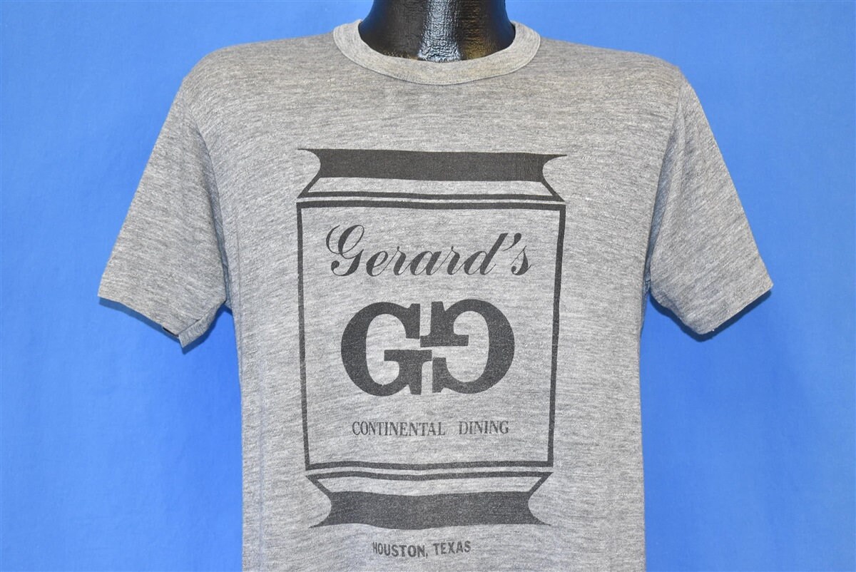 80S Gerard's Continental Dining Tri Blend Houston Tx T-Shirt Medium