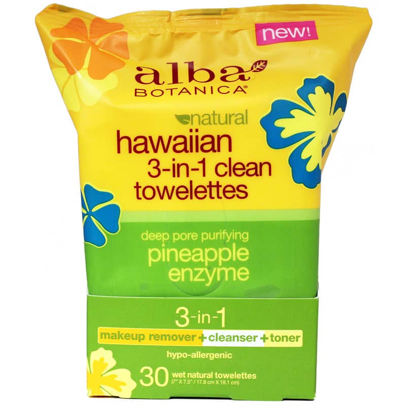 Alba Botanica Hawaiian 3 in 1 Towelettes 30 Towelettes