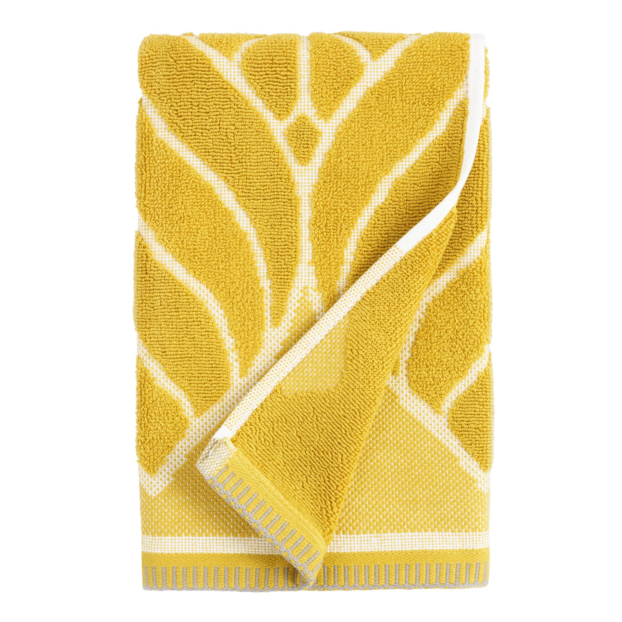 Chartreuse Green Leaf Sculpted Anise Hand Towel by World Market