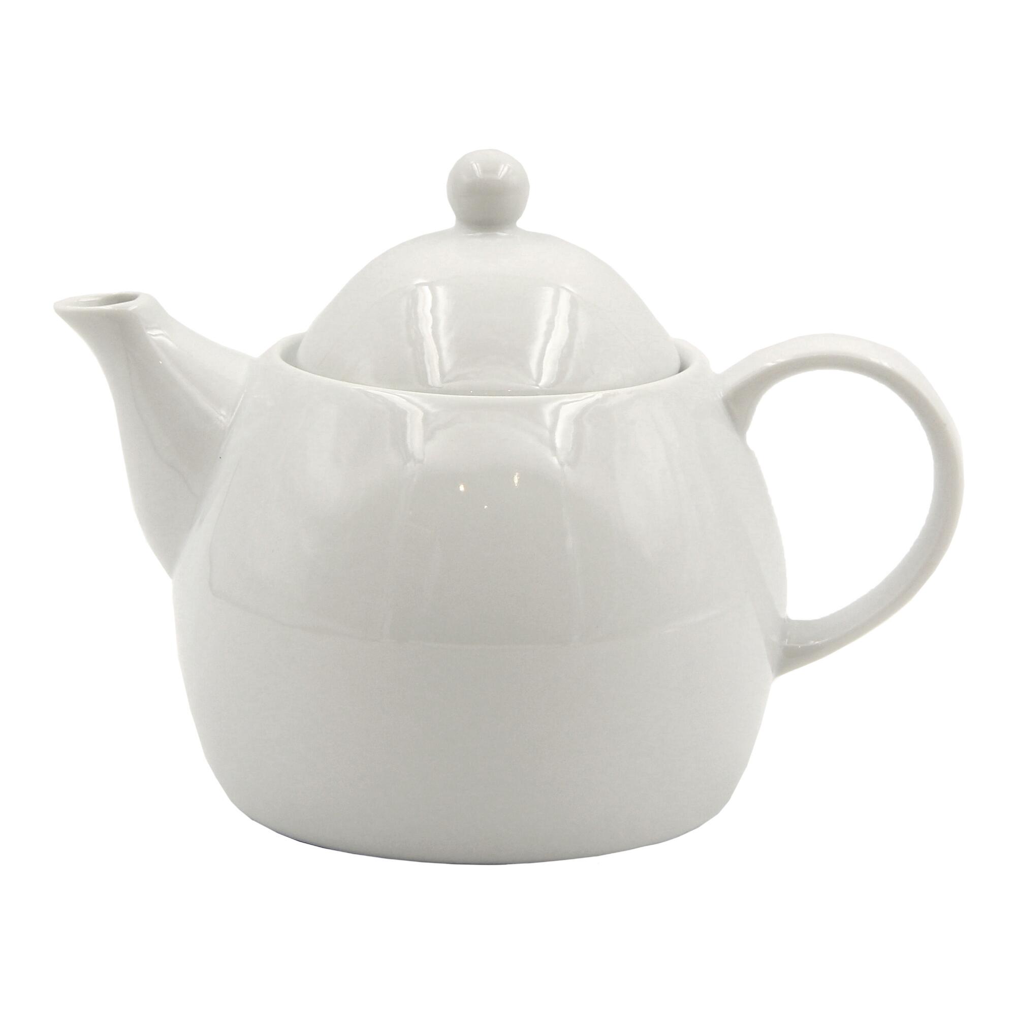 White Porcelain Coupe Teapot by World Market