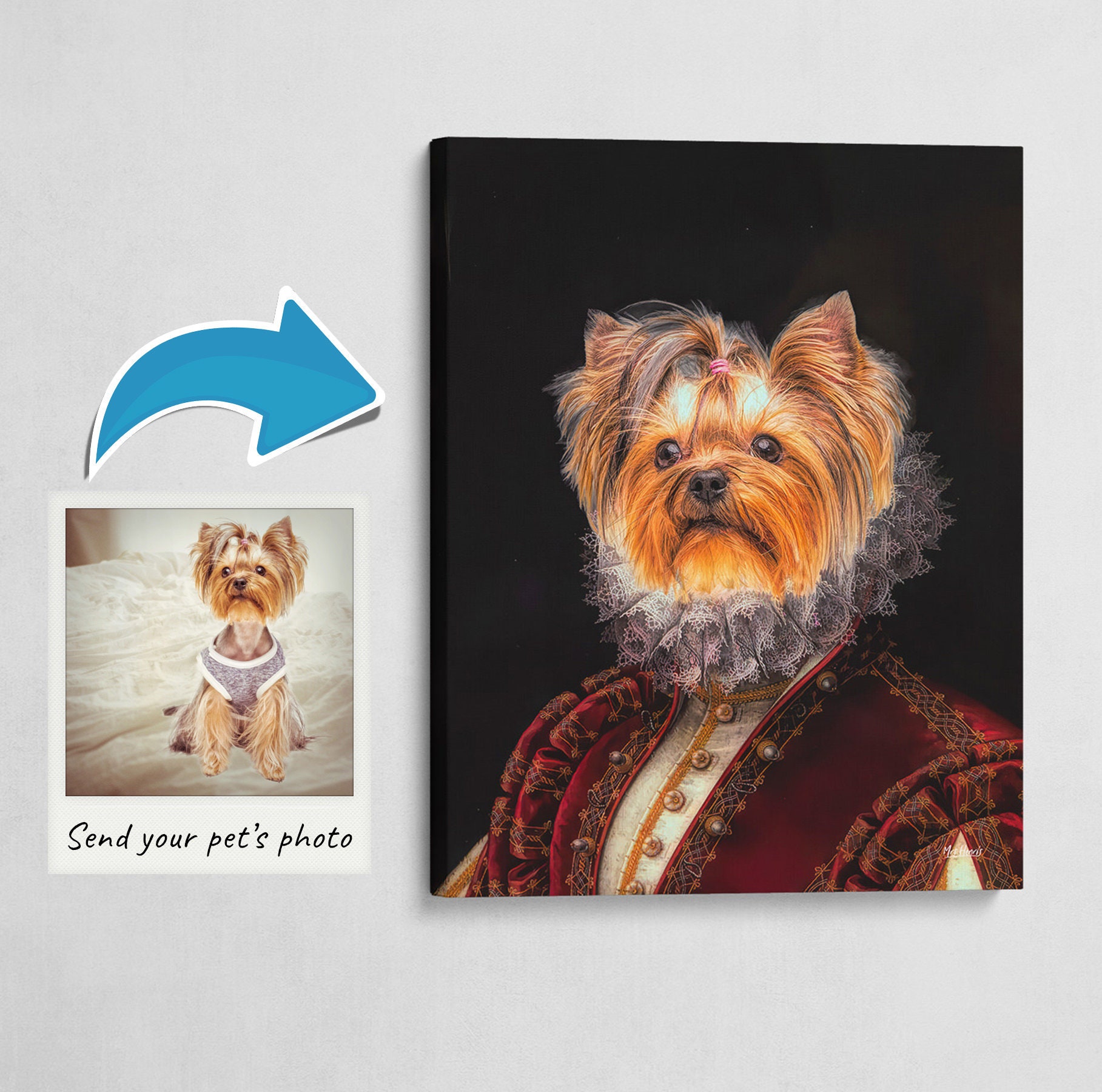 The Lady - Dog Renaissance Custom Pet Portrait. Send Us A Photo Of Your For Custom Regal Portrait On Canvas Gift