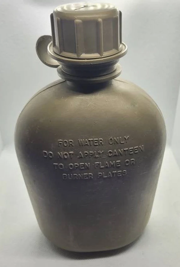 Buy Vintage Army Water Canteen, 1982 Green Bottle Military