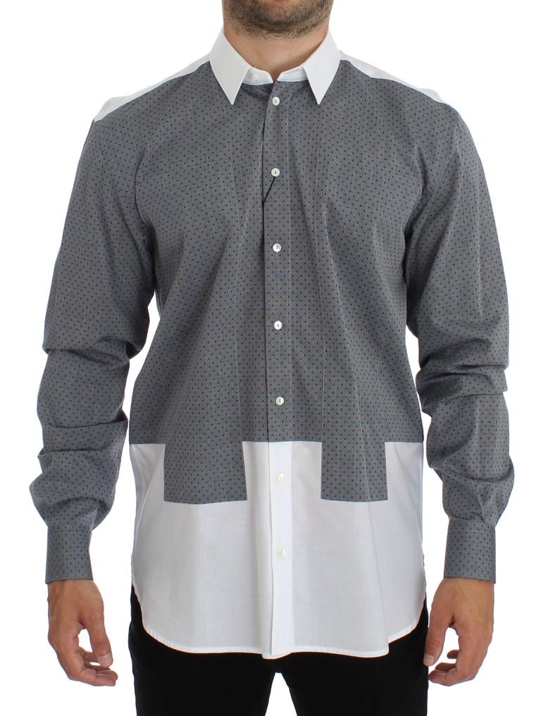 Dolce & Gabbana Men's Dotted Cotton Casual Shirt White SIG14056 - 38