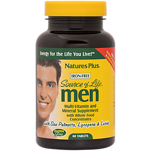 Source of Life Multivitamin for Men with Saw Palmetto, Lucopene & Lutein - Iron Free (60 Tablets)