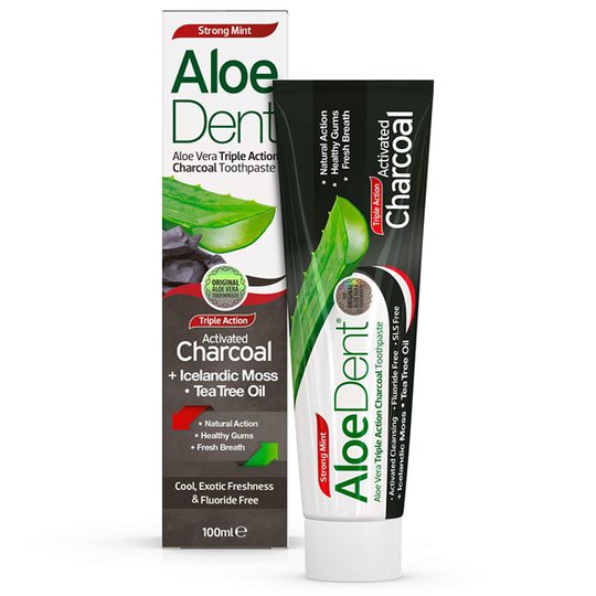 AloeDent Aloe Vera Triple Action Charcoal Toothpaste, 100 ml
