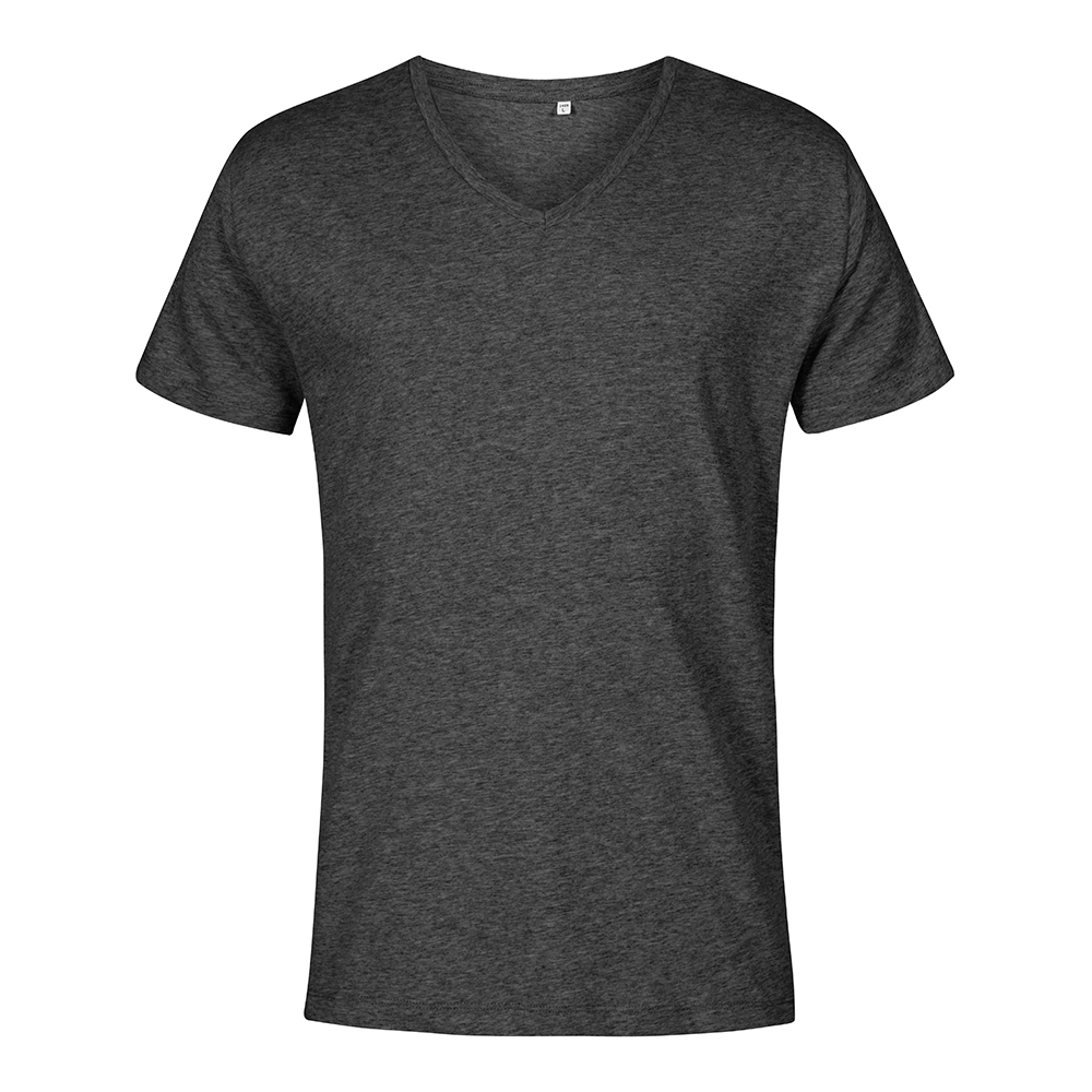 X.O V-Ausschnitt T-Shirt Plus Size Herren, Schwarz-Melange, XXXL