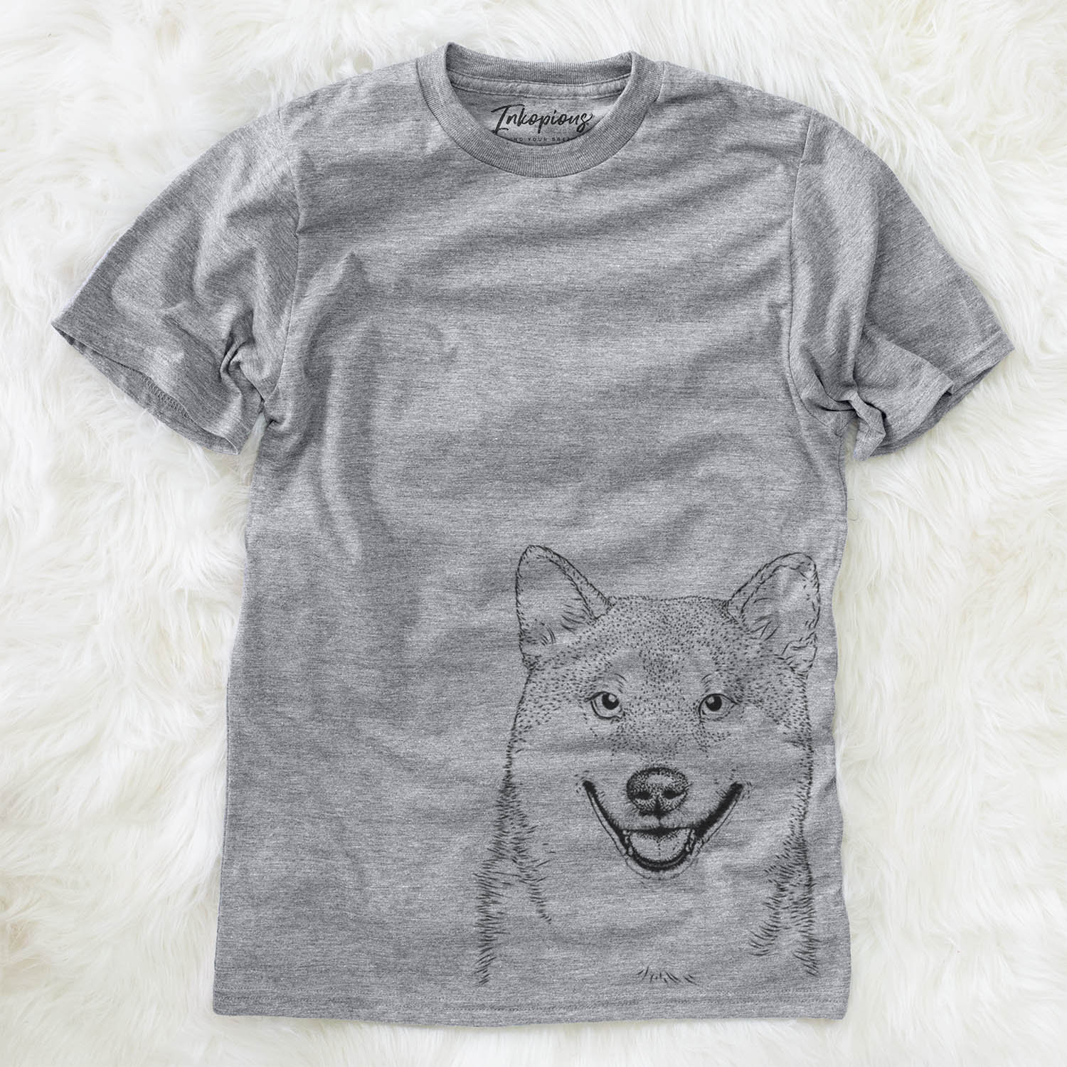 Mitsu The Shiba Inu - Tri-Blend Unisex Crewneck T-Shirt Dog Lover Gift