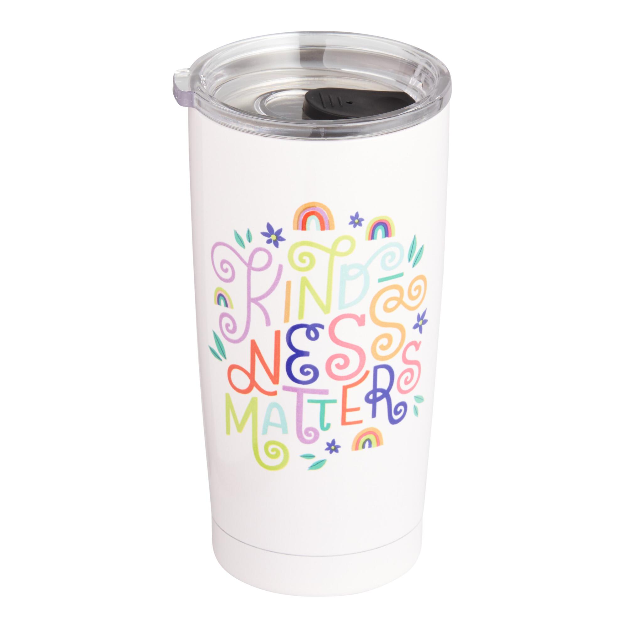 Studio Oh Kindness Matters Insulated Stainless Steel Tumbler: Pink by World Market